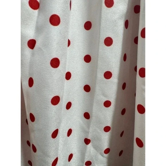 Princess Polly Red Polka Dot White High Waisted Valeria Maxi Skirt US 4 Pockets - Picture 5 of 7